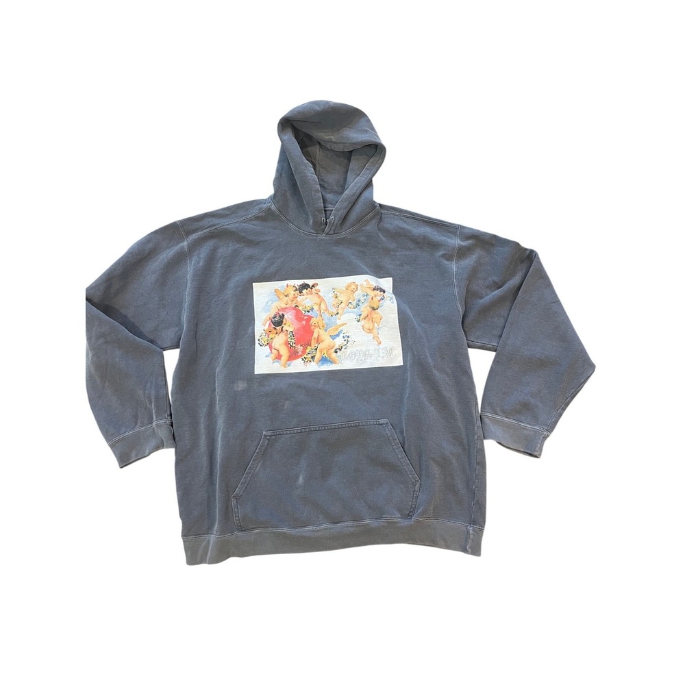BOYS‎ LIE Cherub Graphic Hoodie Sweatshirt Gray Pullover Hooded Top
